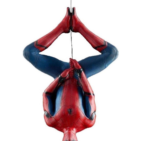 Spider-Man Hanging From "Home Coming" Life Size Statue