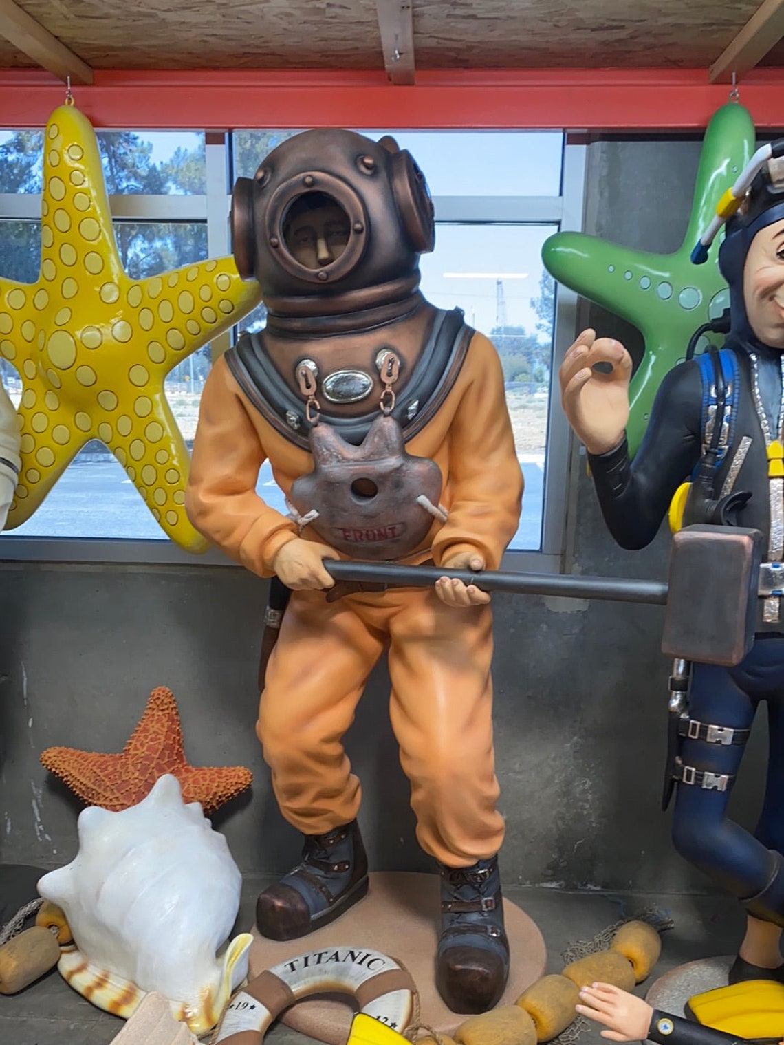 Deep Sea Diver With Hammer Life Size Statue - Etsy