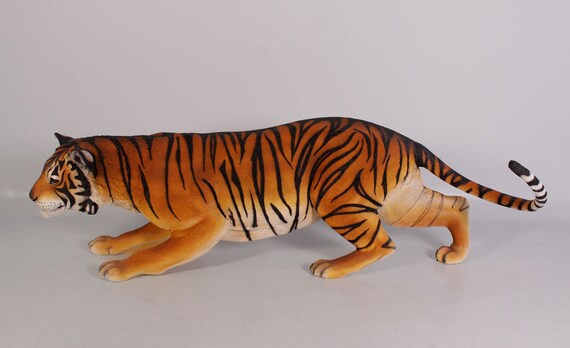 Crouching Bengal Tiger Life Size Statue 