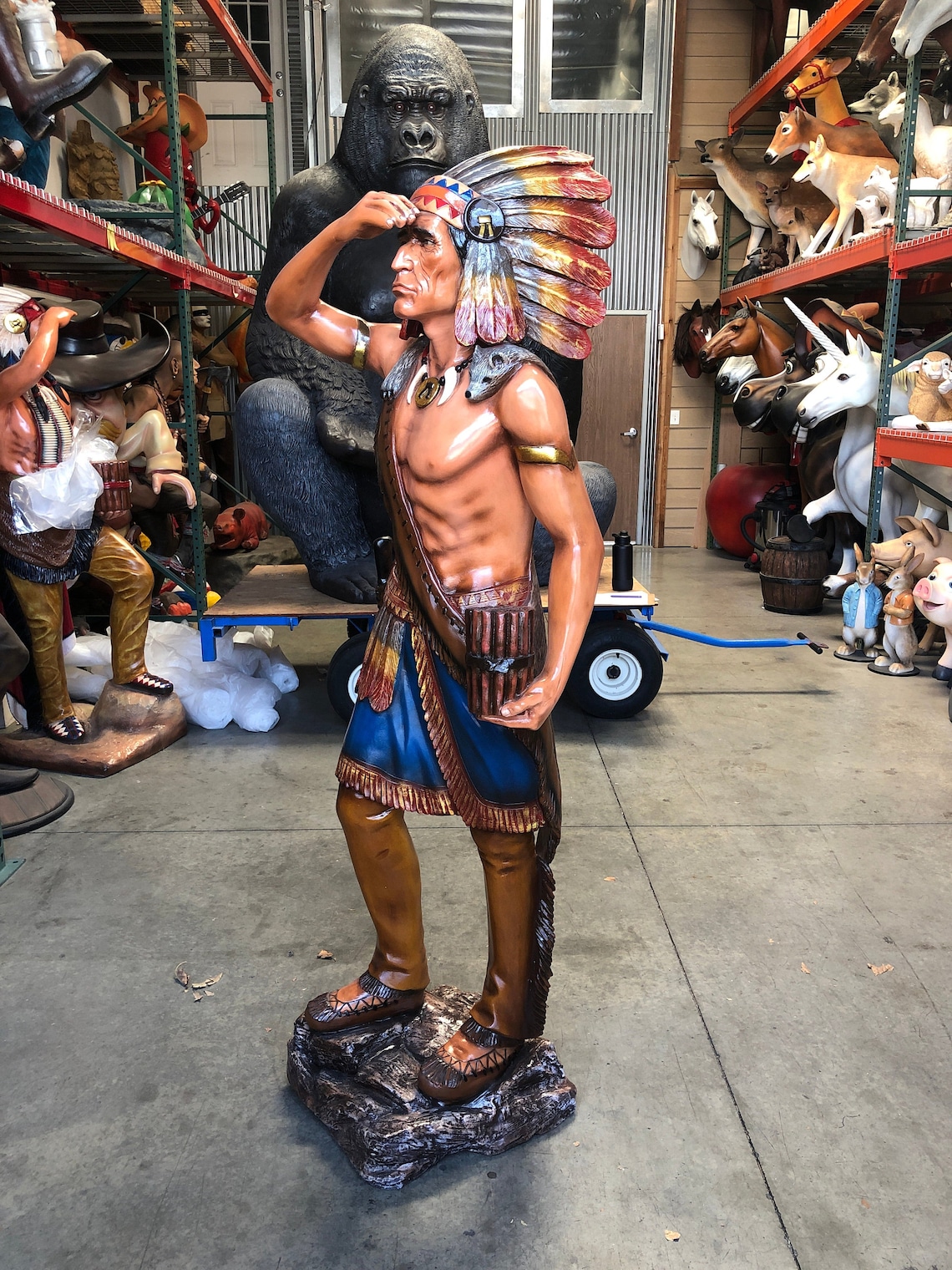 Tobacco Indian Cigar Store Life Size Statue Etsy Finland