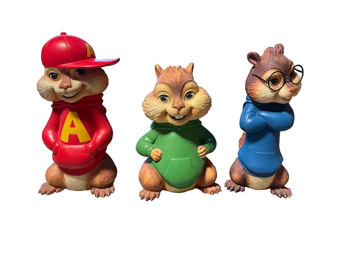Dessins Animés Alvin Et Les Chipmunks Alvin et les Chipmunks Ensemble de 3 statues grandeur nature - Etsy Canada