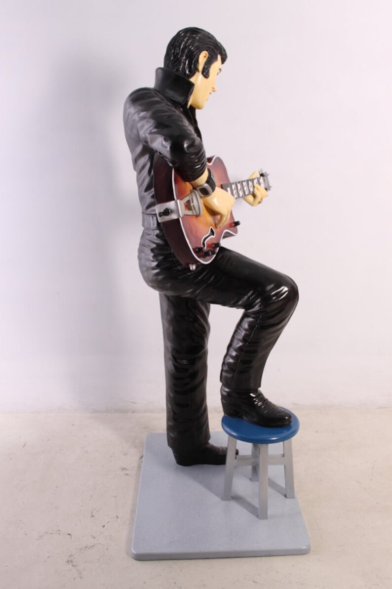 Singer Elvis in Black Life Size Statue Etsy