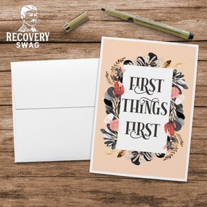 Carte de voeux vierge First Things First - Cartes de récupération en 12 étapes