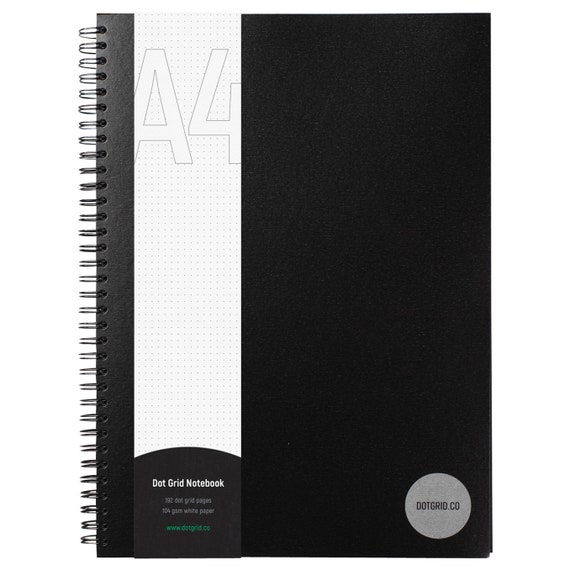 A4 Dot Grid Notebook with White Pages | Dotted Notepad | UX Design | Notebook for Designers | Architect | Interior Design | Grid Paper