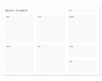 Minimalist A4 Weekly Planner Pad | Plan Your Week | Organiser | Planning Pad | Study Pad | Meal Planner