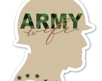 Army Wife Sticker, Laptop Sticker, Water bottle Stickers, Vinyl Stickers, Waterproof Stickers, Military Sticker, milspouse