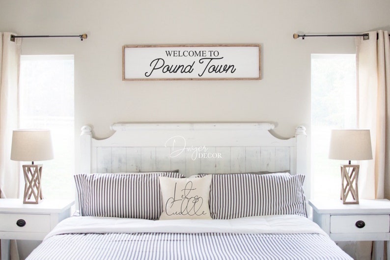 to Pound Town Sign to Pound Town Funny Bedroom Sign