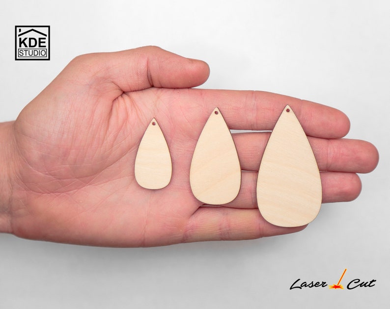 5 Pairs Wooden Earrings Blanks. Unfinished Wooden Earrings. Etsy