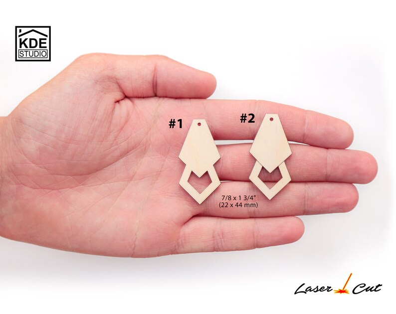 Unfinished wood earrings blanks. 22x44mm unfinished wood Etsy