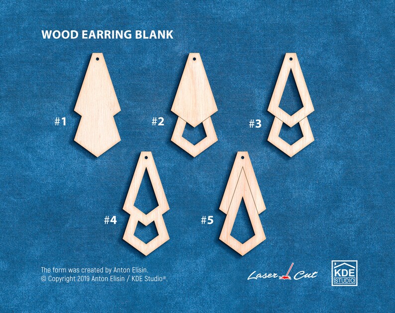 5 Pairs / Unfinished Wood Earrings Blanks. Unfinished Wood for Etsy