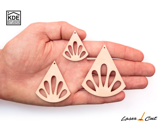 5 sets Unfinished earring blanks Laser triangle earrings cutout Unfinished triangle wood pendant and pins Jewelry making supplies