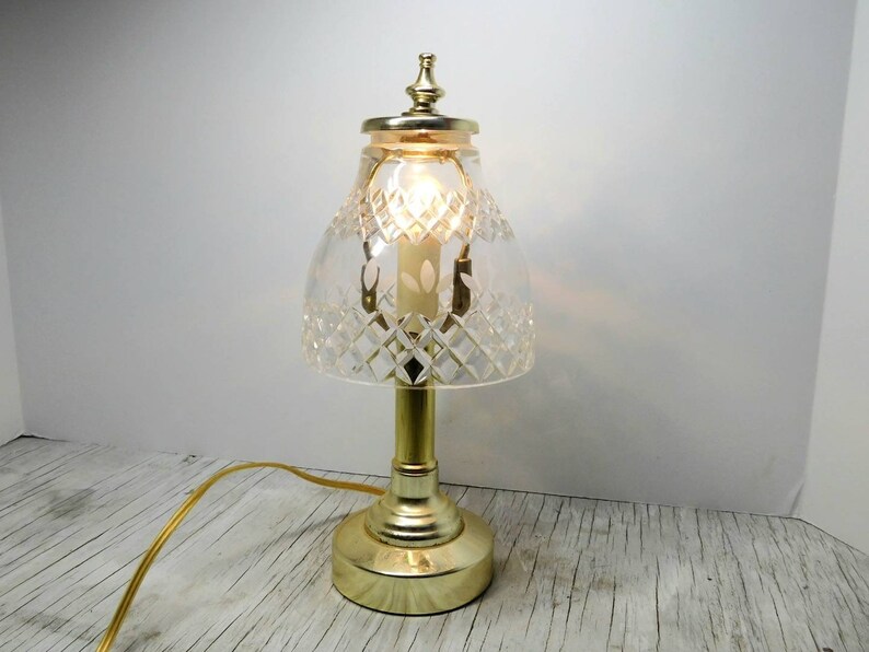 Vintage Crystal Desk Lamp Etsy