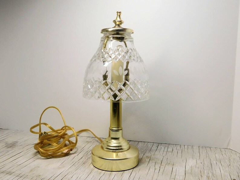 Vintage Crystal Desk Lamp Etsy