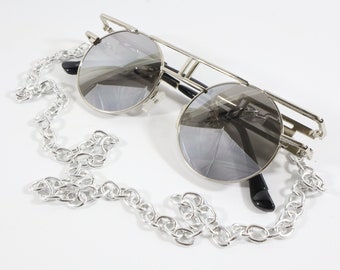 Handgemaakte zilveren zonnebrilketting - Rave Festival Shades