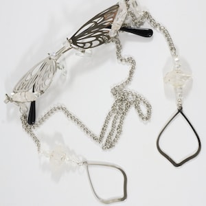 Silver Fairy Shades- Sunglasses Dangle Chains - Burning man / rave / boho /edm / Rave glasses / chains / festival