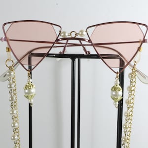 Pretty in Pink Shades- Sunglasses Dangle Chains - Burning man / rave / boho /edm / Rave glasses / chains / festival