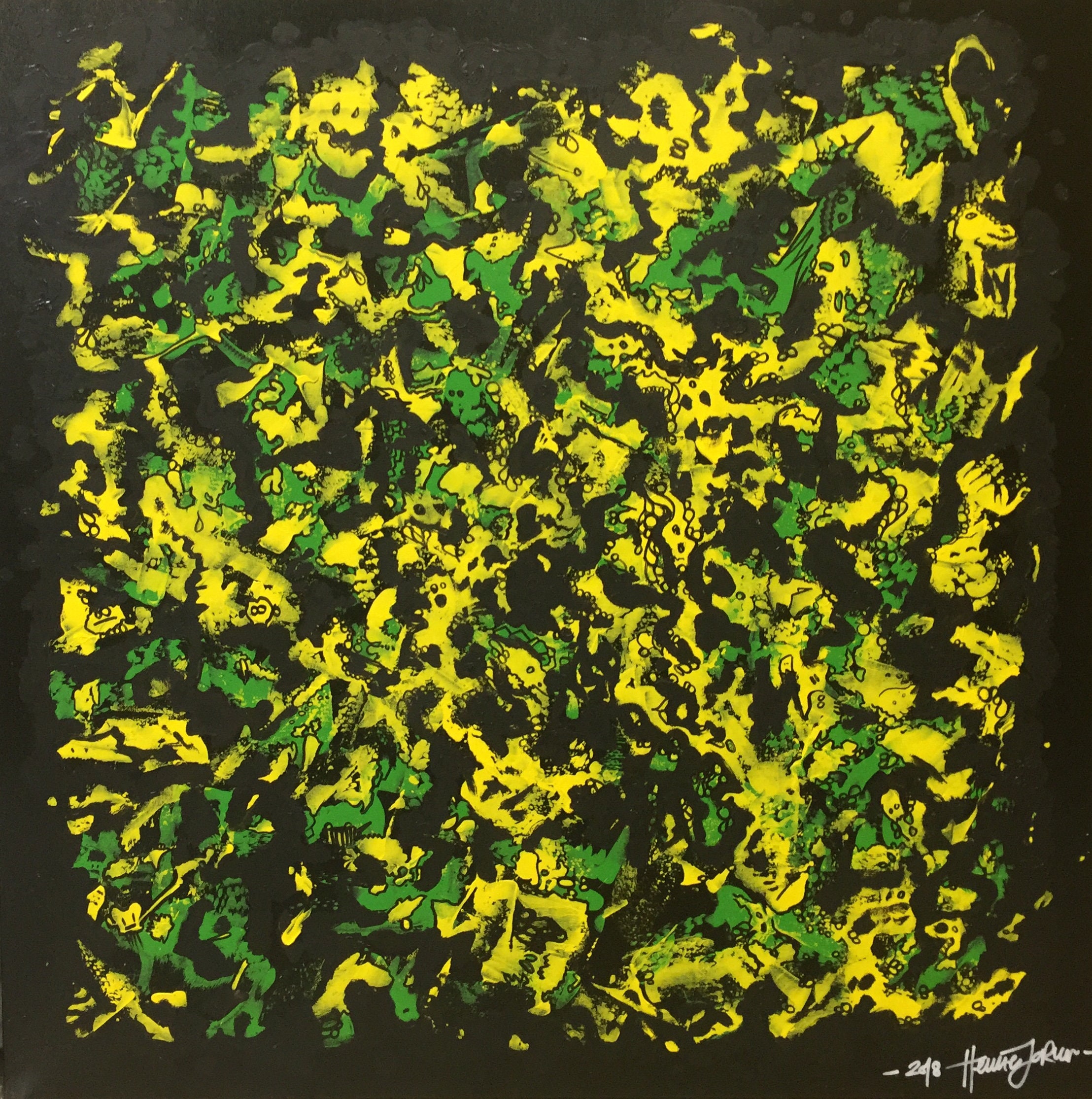 YELLOW BLACK ORPHIN Original Gemälde Leinwand Kunst groß Etsy