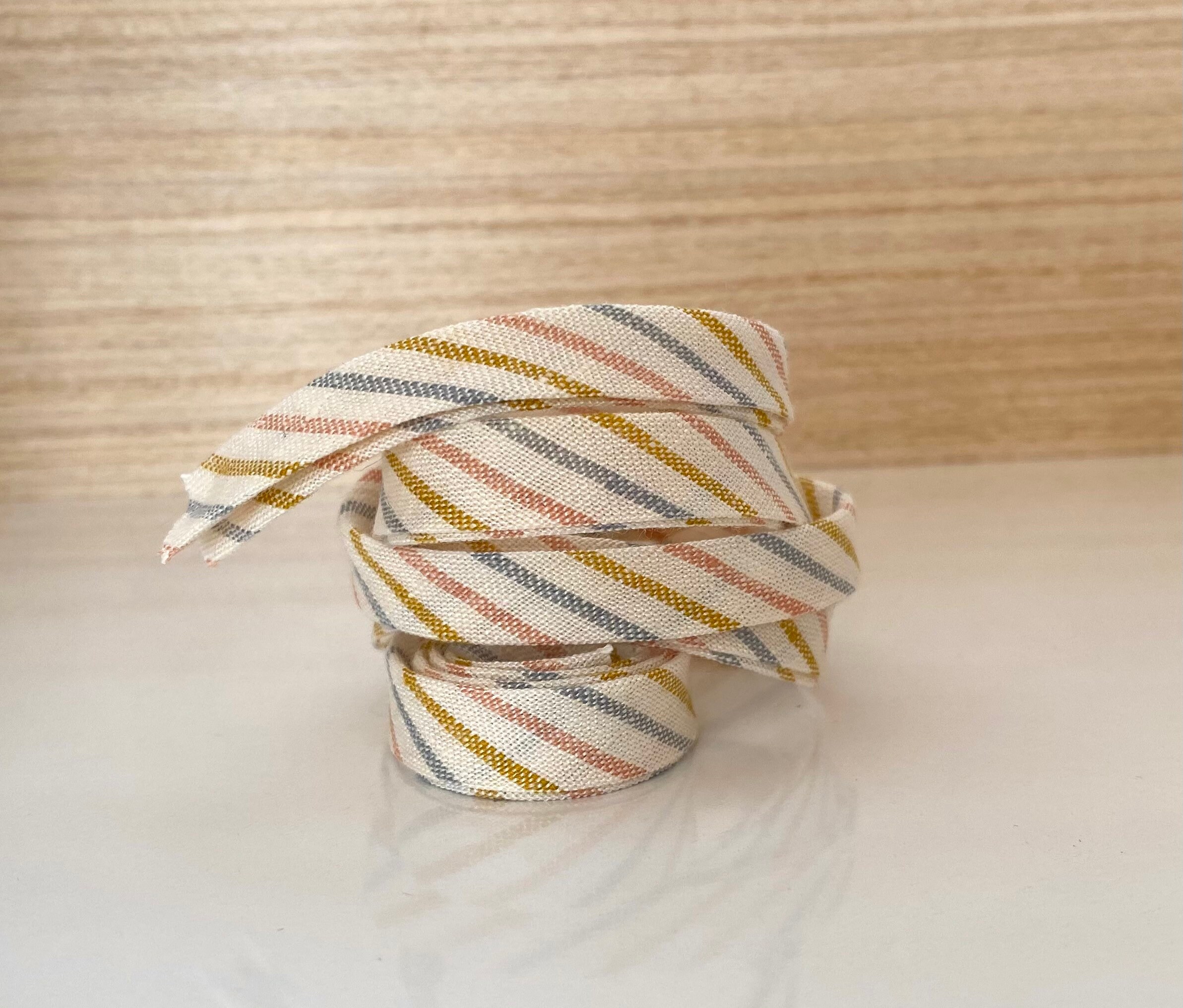 Linen Bias Tape 1/2 Double Fold in Thin Summer Stripes / Etsy Australia