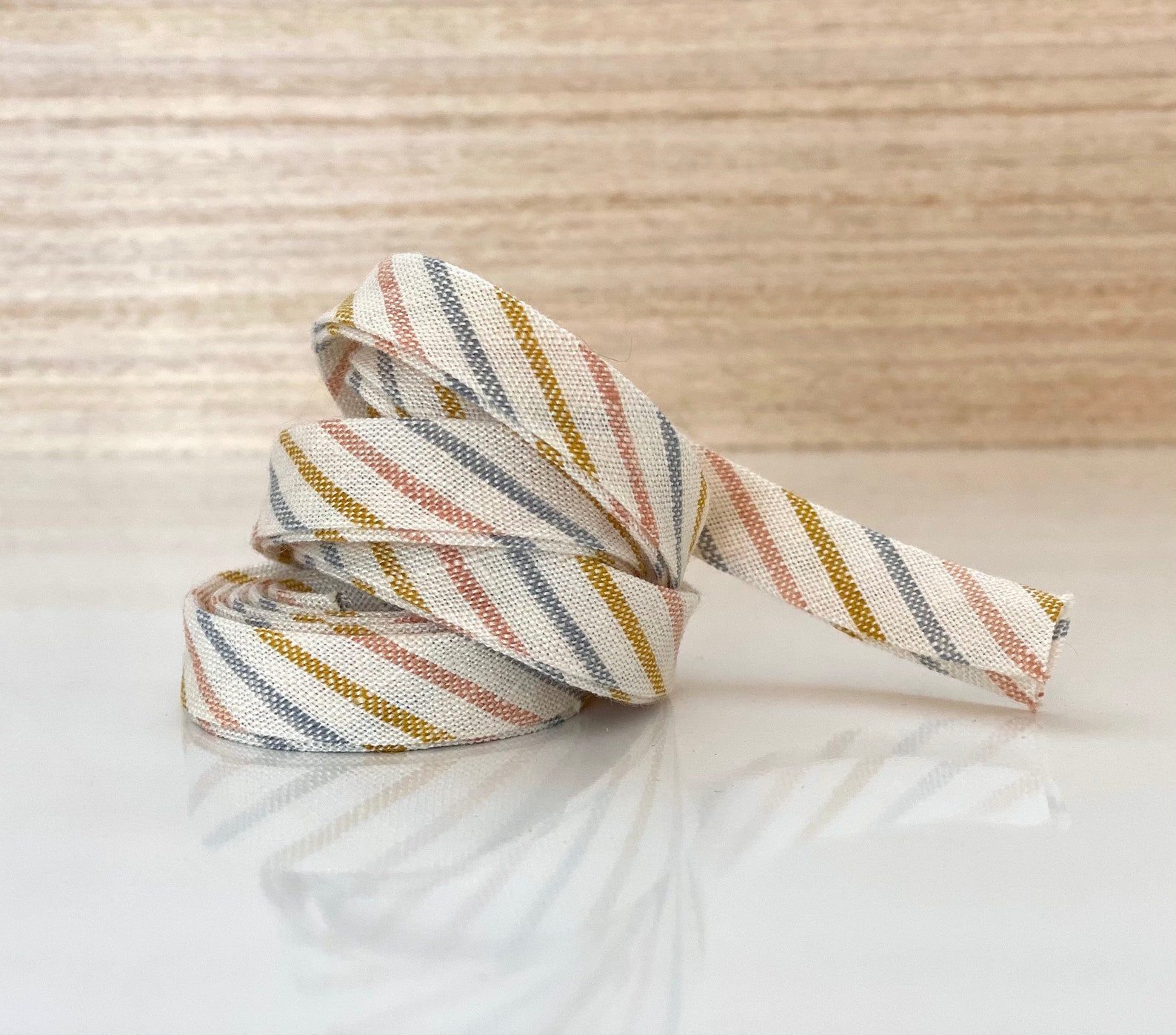 Linen Bias Tape 1/2 Double Fold in Thin Summer Stripes / Etsy