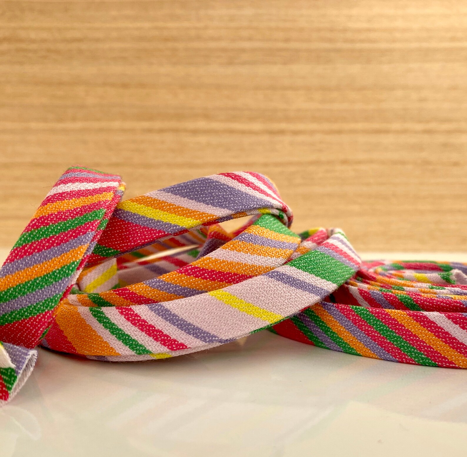 Bias Tape 1/2 Double Fold Pure Woven Silk in Rainbow Stripes Etsy