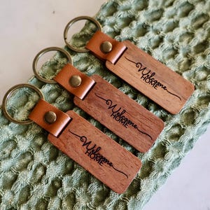 Engraved Wood Keychain | Welcome Home | Realtor Client Gift | Housewarming Favor