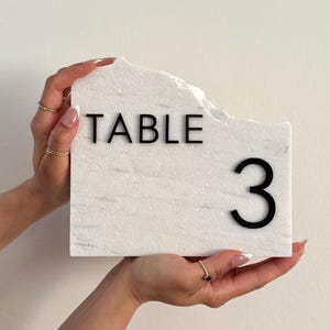 White Marble Wedding Table Numbers, Event Signs, Natural Stone Table Numbers, Chiseled Stone Centerpieces, Table Decor, Wedding Signs