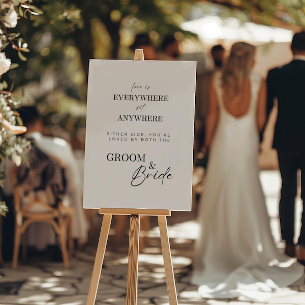 Elegant Open Seating Wedding Sign Template (Digital Download)