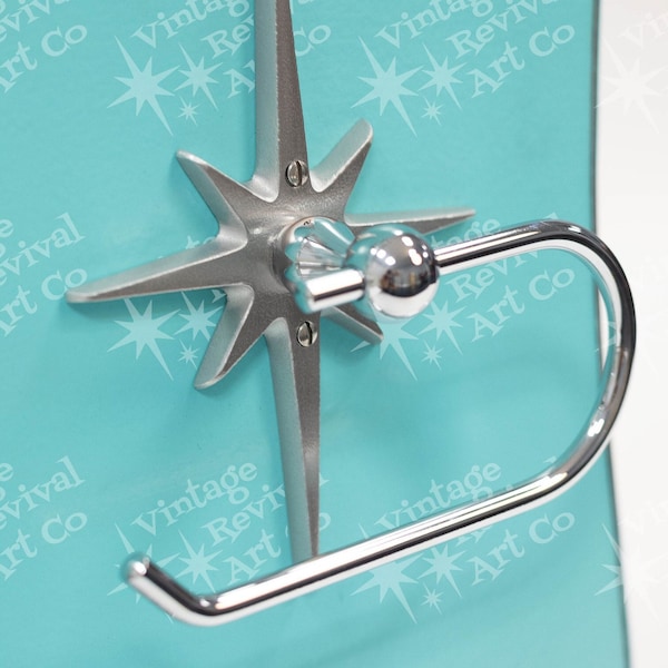 Atomic Starburst Toilet Paper Holder: Mid-Century Modern Bathroom Decor