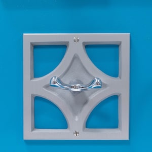 Mid-Century Breeze Block Robe Hook: Cast Aluminum Bathroom Decor