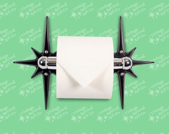 Atomic Starburst Toilet Paper Holder: Mid-Century Modern Bathroom Decor