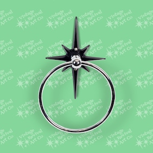 Atomic Starburst Towel Ring: Mid-Century Modern Bathroom Decor