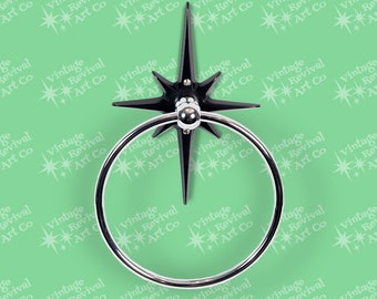 Atomic Starburst Towel Ring: Mid-Century Modern Bathroom Decor