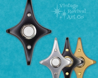 Diamond Star Doorbell Button: Atomic Era Aluminum Door Chime