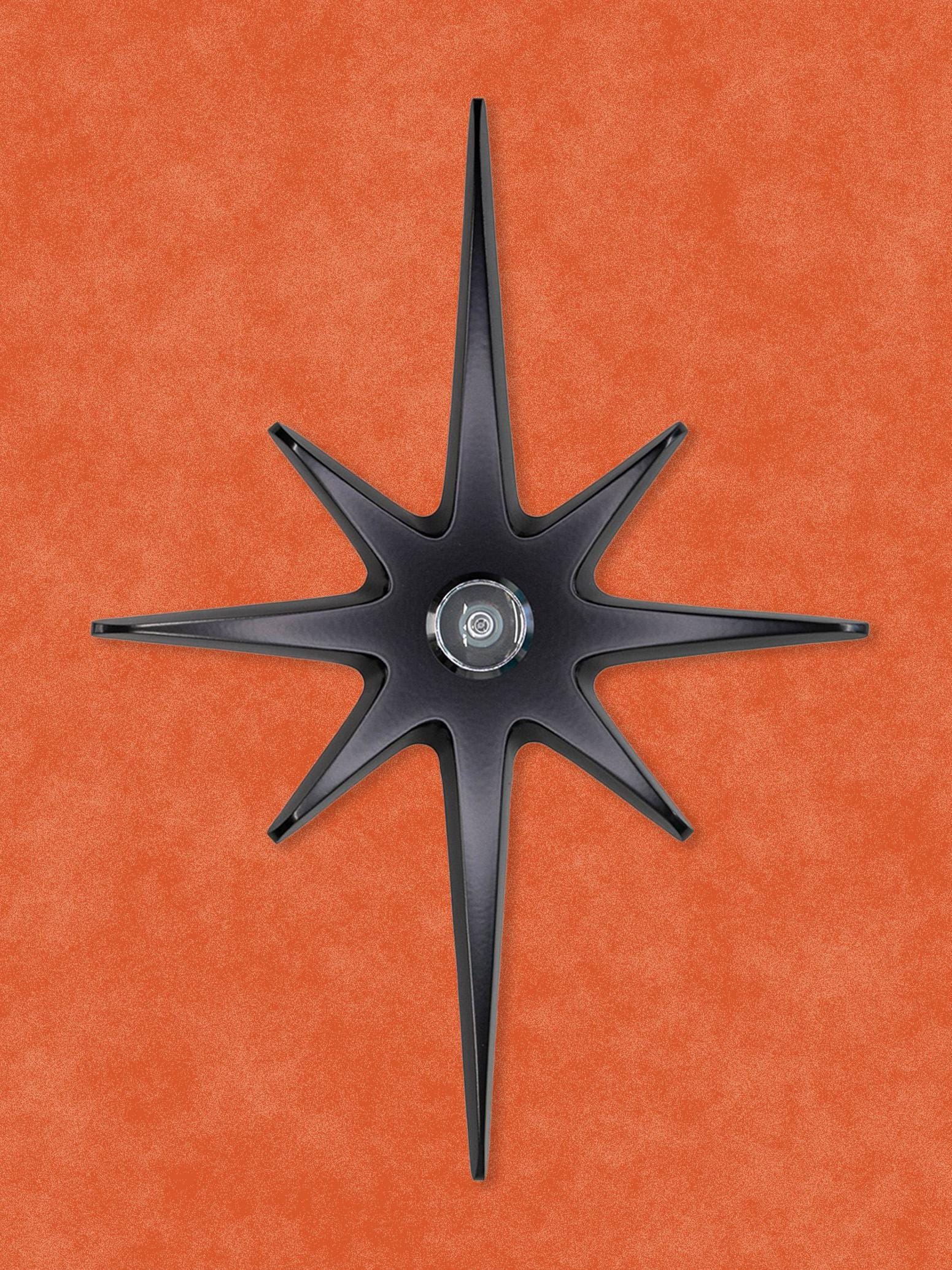 Atomic Starburst Peephole Viewer: Mid-century Modern Aluminum Door
