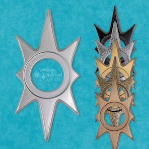 Atomic Starburst Doorknob Escutcheon: MCM Door Plate, 8&quot;