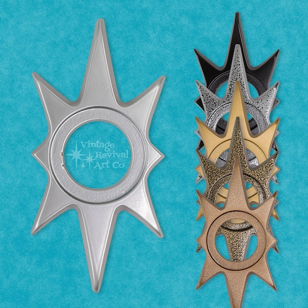 Atomic Starburst Doorknob Escutcheon: MCM Door Plate, 8"