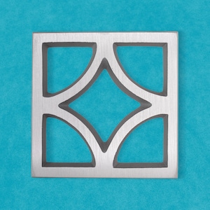 Handmade Cast Aluminum Breeze Block Plate: Mid-Century Modern Wall Art