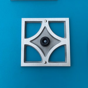 Mid Century Modern Breeze Block Door Stop: Brushed Aluminum
