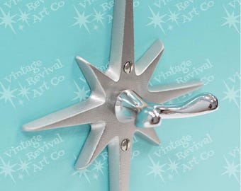 Atomic Starburst Robe Hook: Mid Century Modern Bathroom Decor