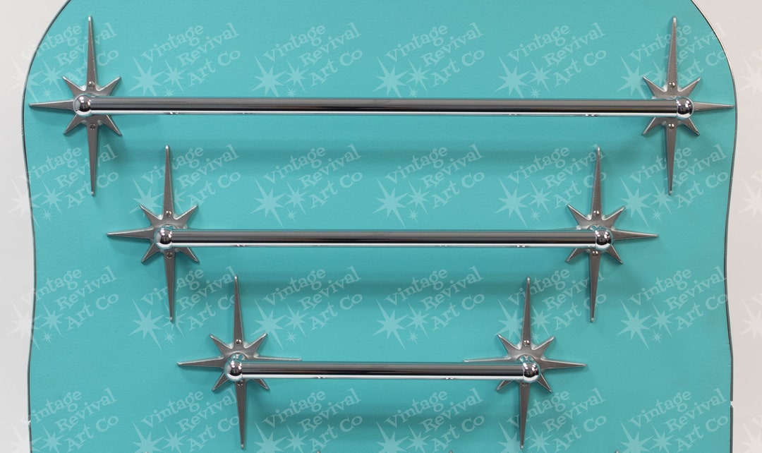 Atomic Starburst Towel Bar: Mid Century Modern Bathroom Decor