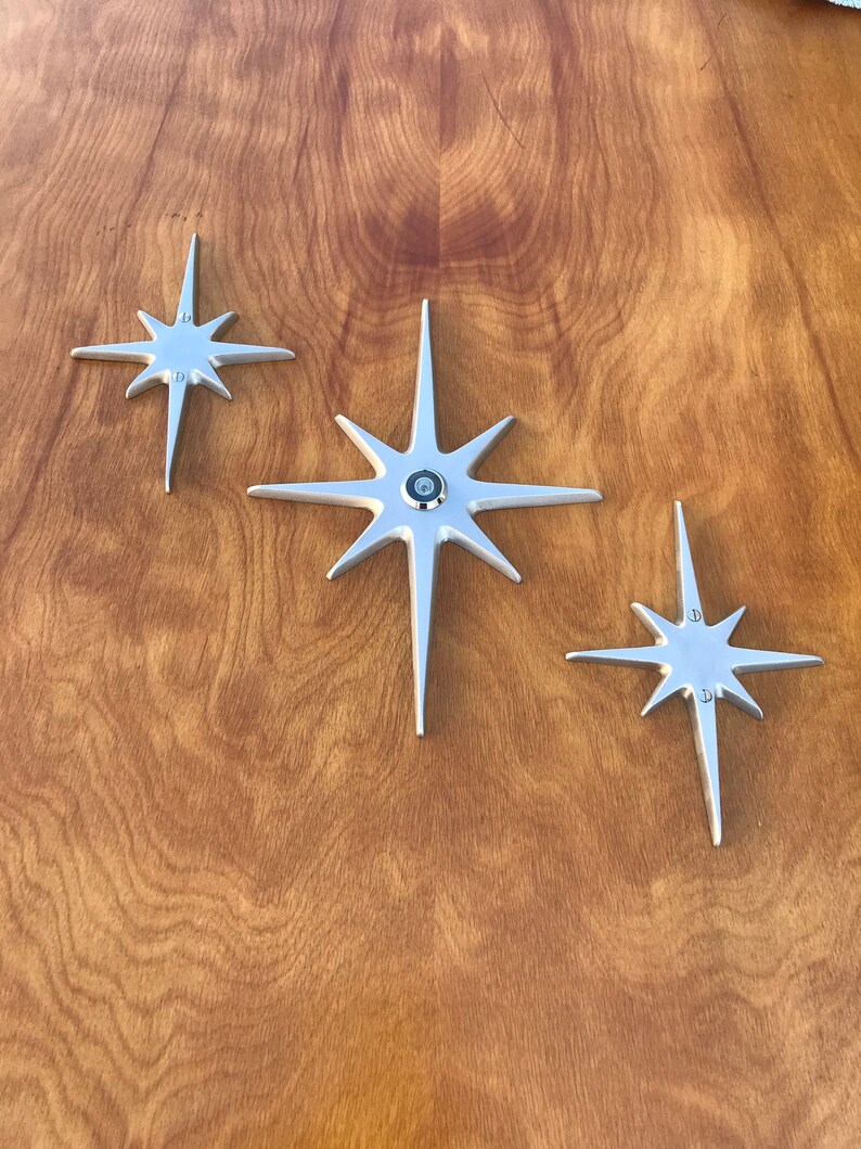 Atomic Starburst Door Trio Large Mid Century MCM Atomic Age 1950/'s