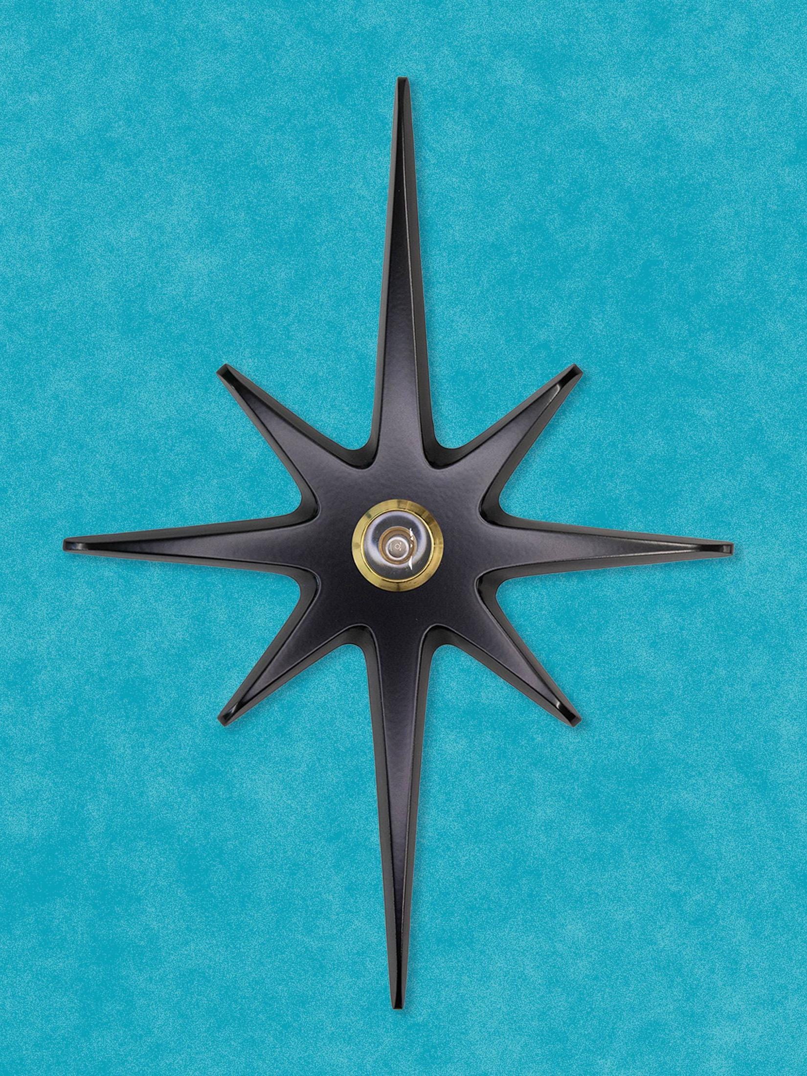 Atomic Starburst Peephole Viewer: Mid-century Modern Aluminum Door