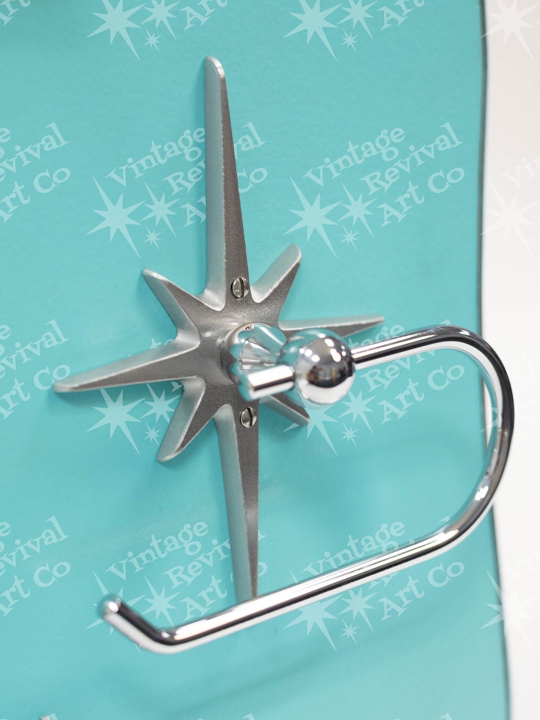 Atomic Starburst Toilet Paper Holder: Mid-century Modern Bathroom Decor 