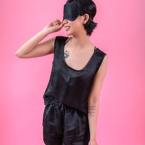 BLACK Silk Pyjamas For Women,Pajamas for women, Personalized pajamas for women, Silk Pyjama set, silk pyjamas, silk nightwear,silk sleepwear