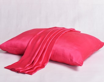 Mulberry Silk Pillowcase – Standard Size, Pink Envelope Design