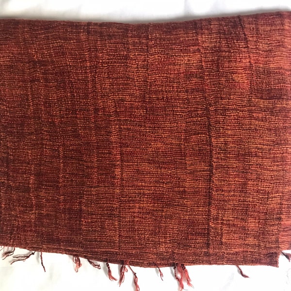 100% Organic Raw Silk Shawls- Rouge