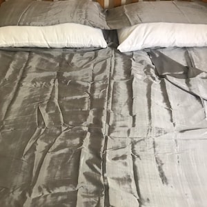 Sac de couchage DOUBLE 100 % SOIE DE MURIER (Pour 2 foulards en soie achetés pour 1 ) - Gris