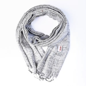 100% Organic Raw Silk Shawls- Bright Grey
