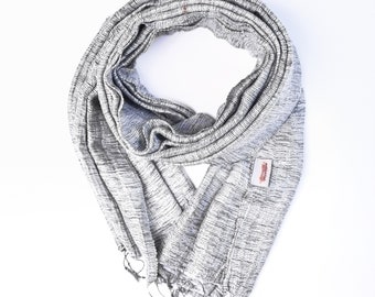 100% Organic Raw Silk Shawls- Bright Grey