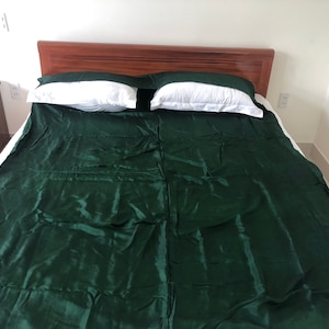 Sac de couchage DOUBLE 100 % SOIE DE MURIER (Pour 2 foulards en soie achetés pour 1 ) - Vert